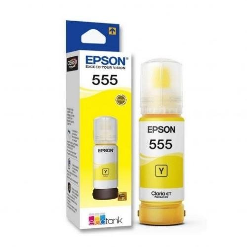 Tinta Epson Original T555, Botella de Tinta 70ml Amarillo