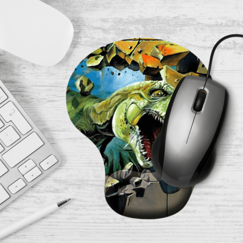 Mouse Pad G01-Gel T-REX, color VERDE, Estilo Kawaii, Ergonómico - proinfo