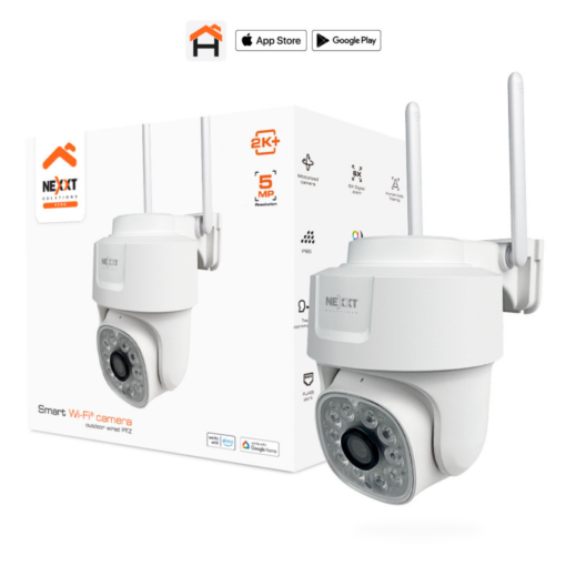 Camara Wifi NEXXT NHC-OP10 Para Exteriores, color negro, resolución 2K, Ángulo de visión 107, tarjeta microSD, Detección de movimiento, control de voz.