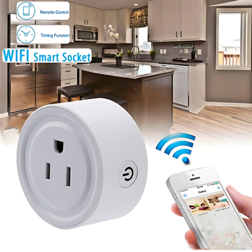 Enchufe inteligente WI-FI, Color blanco, carga máxima de 1000 W, AC100-240V, compatibles Alexa y Google - Imagen 2