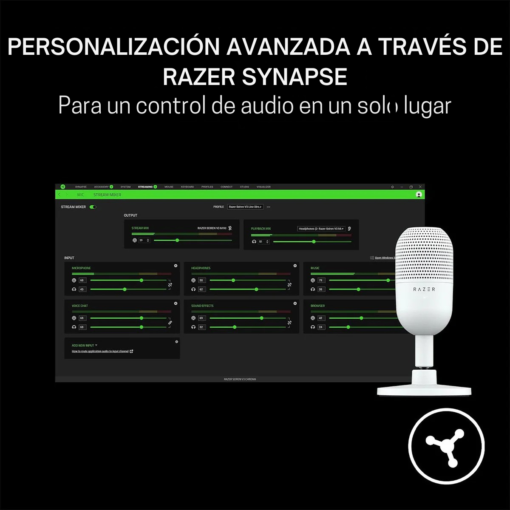 Microfono USB para Streaming Razer SEIREN V3 MINI RZ19-05050300-R3U1 White Edition, Color blanco - Imagen 5