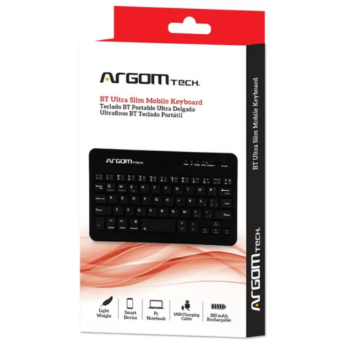 Teclado ARGOM ARG-KB-0203 A00180 ultra delgado, Color negro