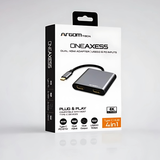 Hub USB 3 puertos ARGOM ARG-UB-0182 A00651 One Axess, color negro - Imagen 2