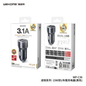 Cargador de Carro 2 puertos USB-A WEKOME WP-C36 para cigarrera