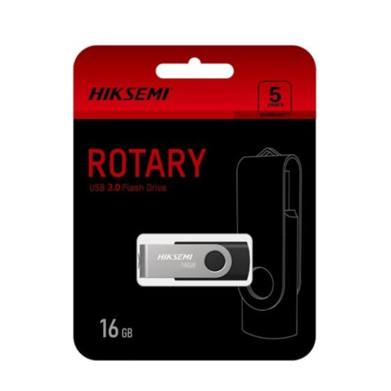 Memoria USB 3.0 16GB HIKSEMI HS-USB-M200S 16G U3 ROTARY color negro/ plateado