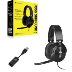 Audífonos gaming Corsair HS55 Surround CA-9011265-NA color negro