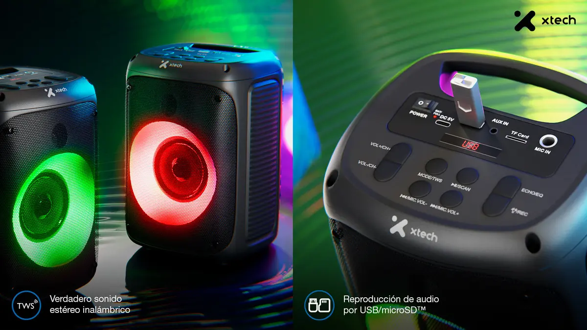 Bocina Portatil X-TECH XTS-661 SonicBloom Color negro - Imagen 4