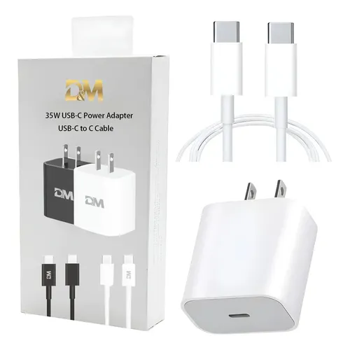 Cargador para celular D&M 35W, 1 puerto USB-C, incluye 1 cables tipo C a tipo C. - Imagen 2