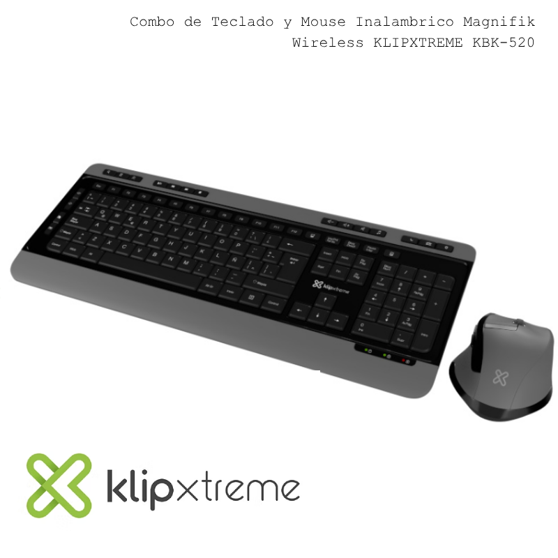 Combo de Teclado y Mouse Inalambrico Magnifik Wireless KLIPXTREME KBK-520
