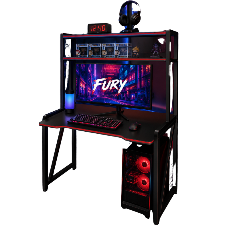 Escritorio Diseño GAMING FURY PRO191-215 color negro con detalles en color rojo - Imagen 2
