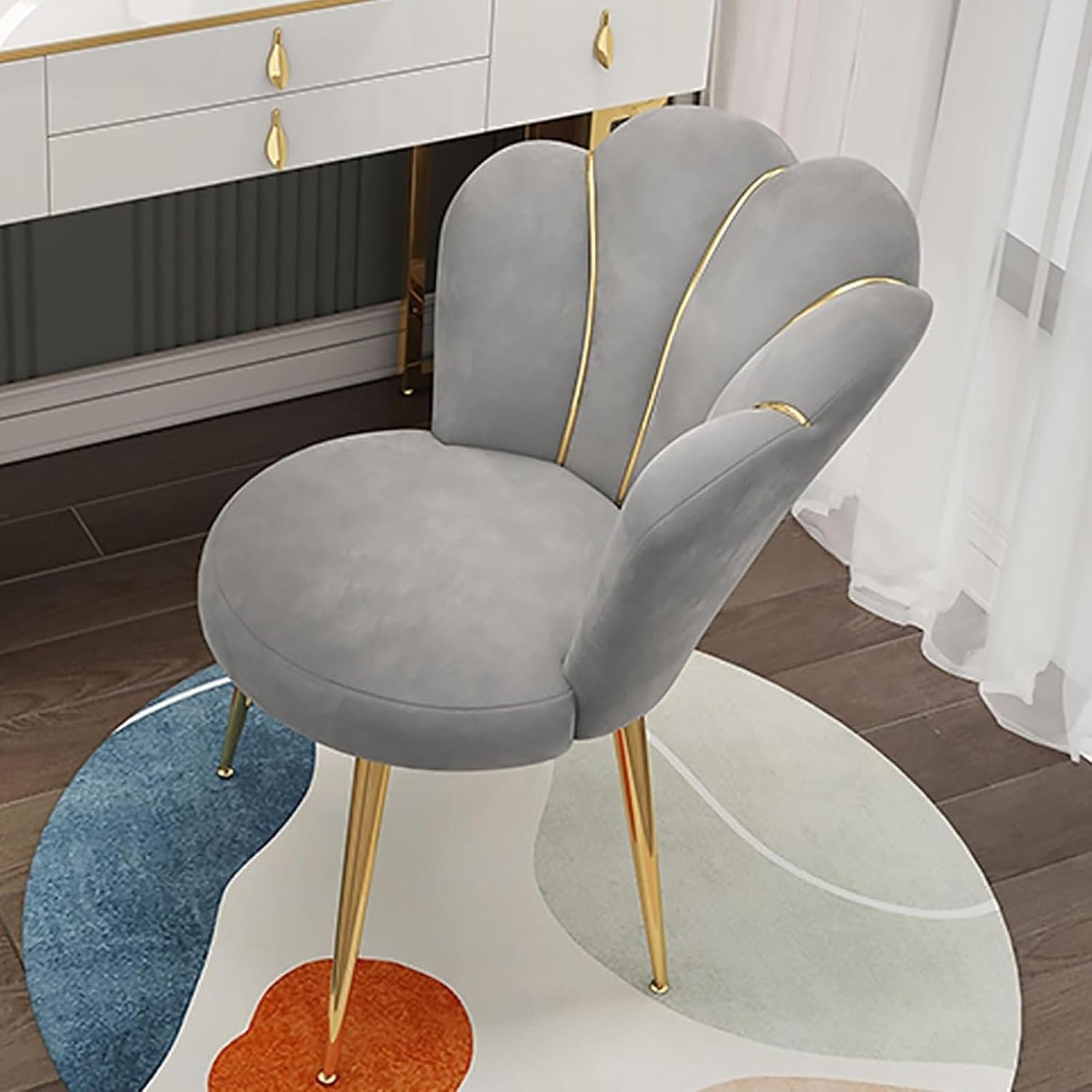 Silla 061 lujosa estilo pétalo Velvet - Imagen 3