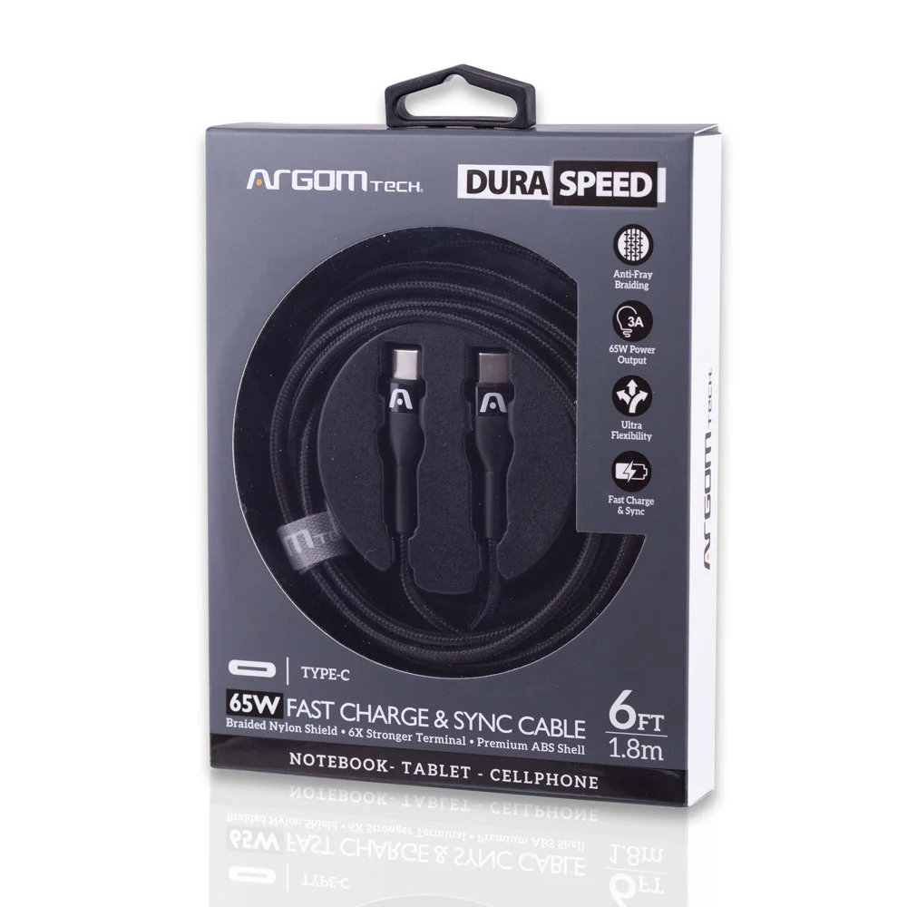 Cable de Carga rápida Tipo C a Tipo C ARGOM ARG-CB-0047BK A00590 - Imagen 2