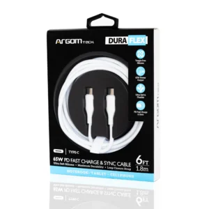 Cable de Carga rápida DURAFLEX Tipo C a Tipo C ARGOM ARG-CB-0070WT- A00634