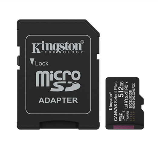 Memoria CANVAS Select PLUS Micro SD 512GB SDCS3 Kingston V10, Clase 10 150MB/s 1 Adap. - Imagen 2
