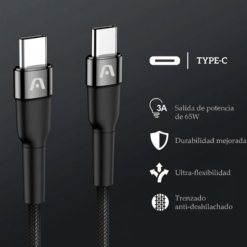 Cable de Carga rápida ARGOM Tipo C a Tipo C ARG-CB-0048B A00591 de 65W - Imagen 4