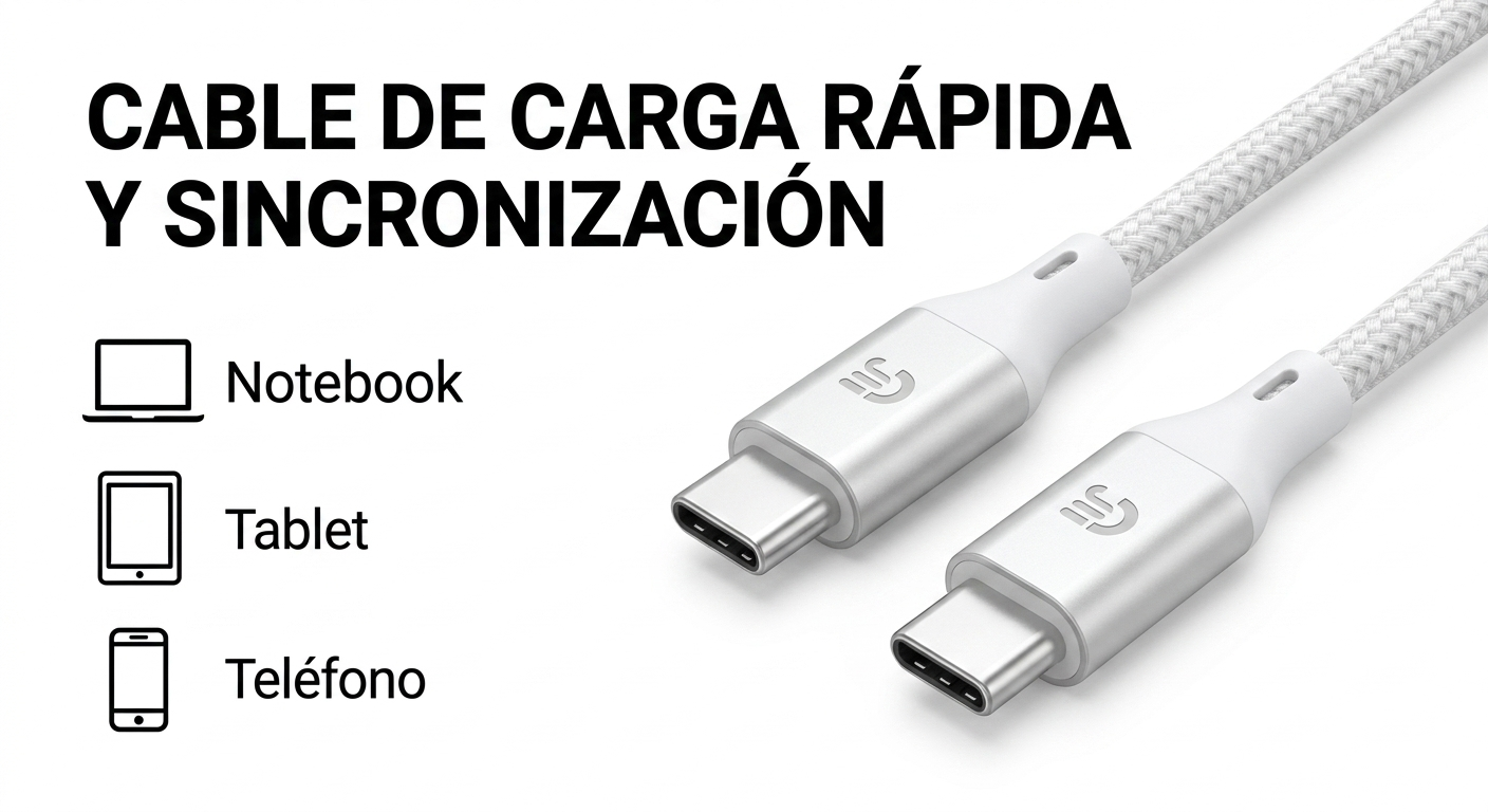 Cable de Carga rápida Tipo C a Tipo C ARGOM ARG-CB-0047WT A00750 - Imagen 3