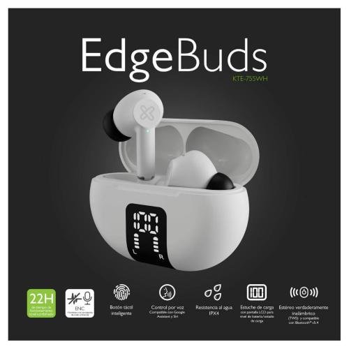 Audifonos TWS Bluetooth Inalámbricos KLIP-XTREME KTE-755BK EDGEBUDS - Imagen 13