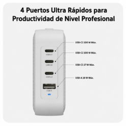 Alternative view of Cargador compacto HYPERJUICE HJ1002 de 100 W para cuatro dispositivos
