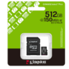 Memoria CANVAS Select PLUS Micro SD 512GB SDCS3 Kingston V10, Clase 10 150MB/s 1 Adap.