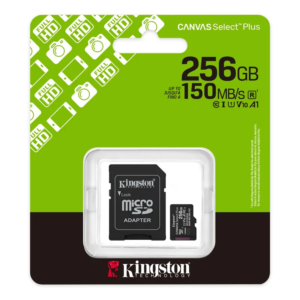 Memoria CANVAS Select PLUS Micro SD 256GB SDCS3 Kingston V10, Clase 10 150MB/s 1 Adap
