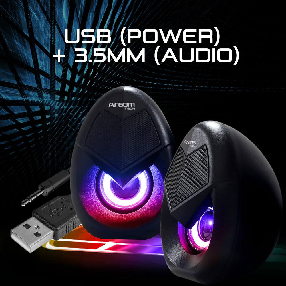 Bocinas GAMING Estereo Multimedia 2.0 ARGOM ARG-SP-1062BK - Imagen 3