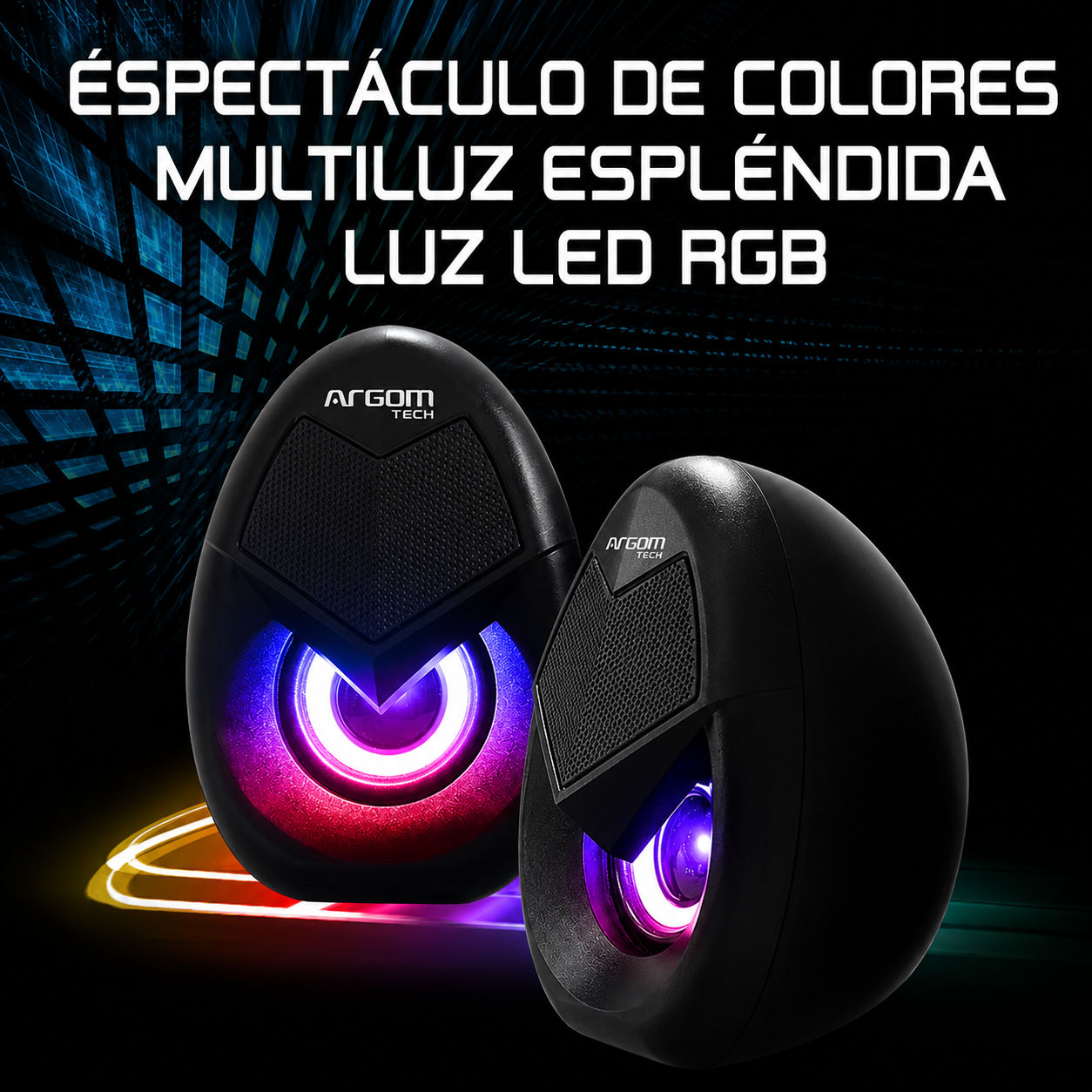 Bocinas GAMING Estereo Multimedia 2.0 ARGOM ARG-SP-1062BK - Imagen 4