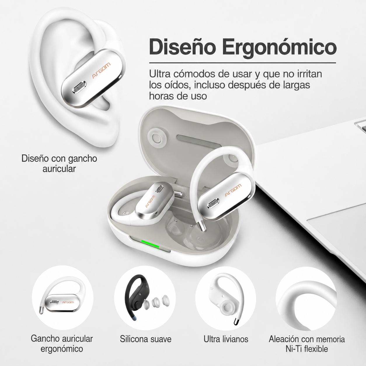 Audífonos Bluetooth ARGOM ARG-HS-5090 SkeiPods E90 - Imagen 6