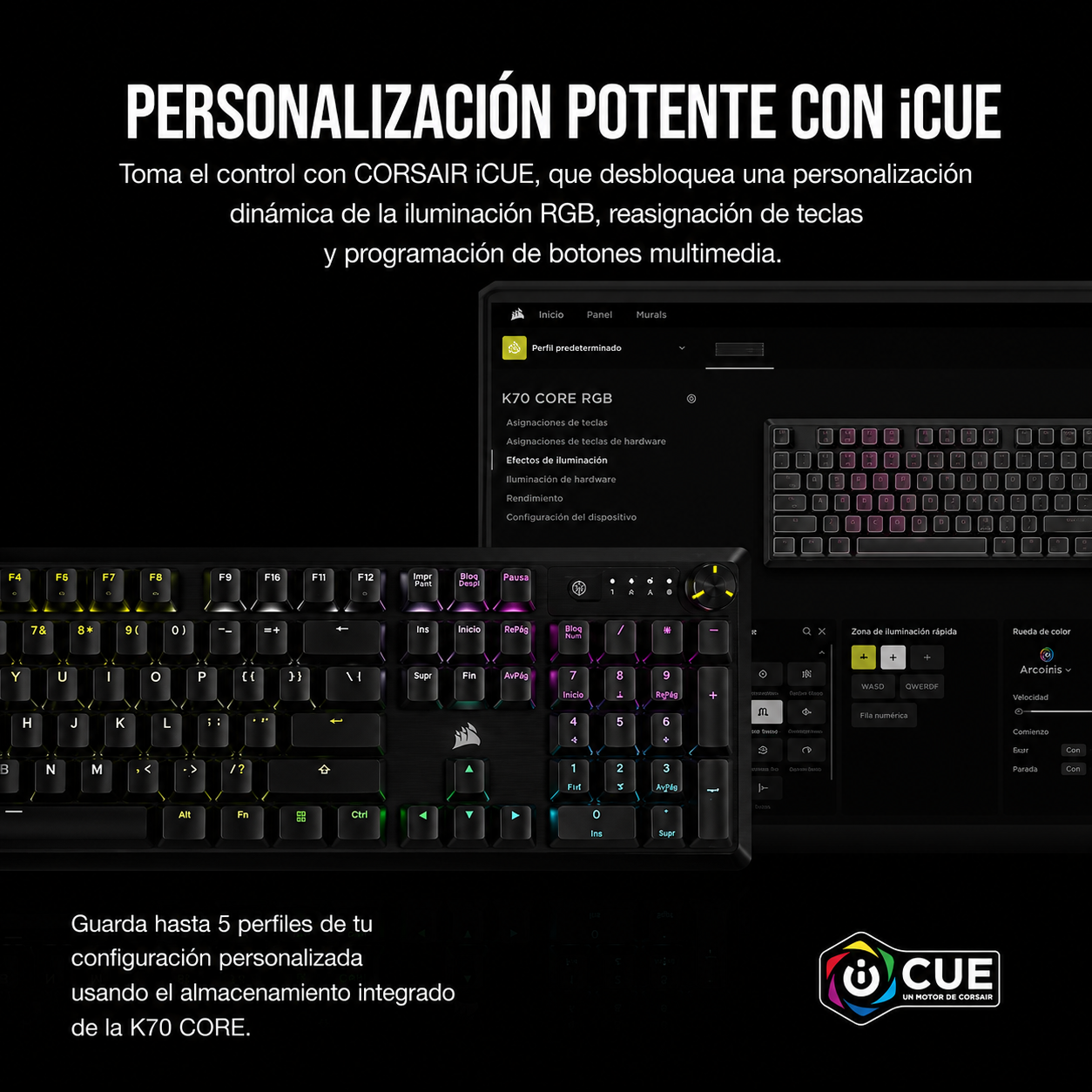 Teclado cableado GAMING CORSAIR K70 CORE USB-A - Imagen 2