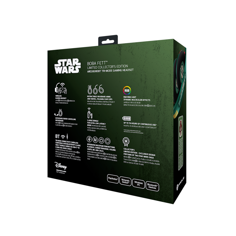 Audifonos GAMING EDICIÓN LIMITADA TRIMODO BOBA FETT PRIMUS ARCUS380-BT - Imagen 8