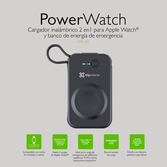 Cargador 2 en 1 PowerWatch Klip-Xtreme KPB-050, 2000mAh - Imagen 6