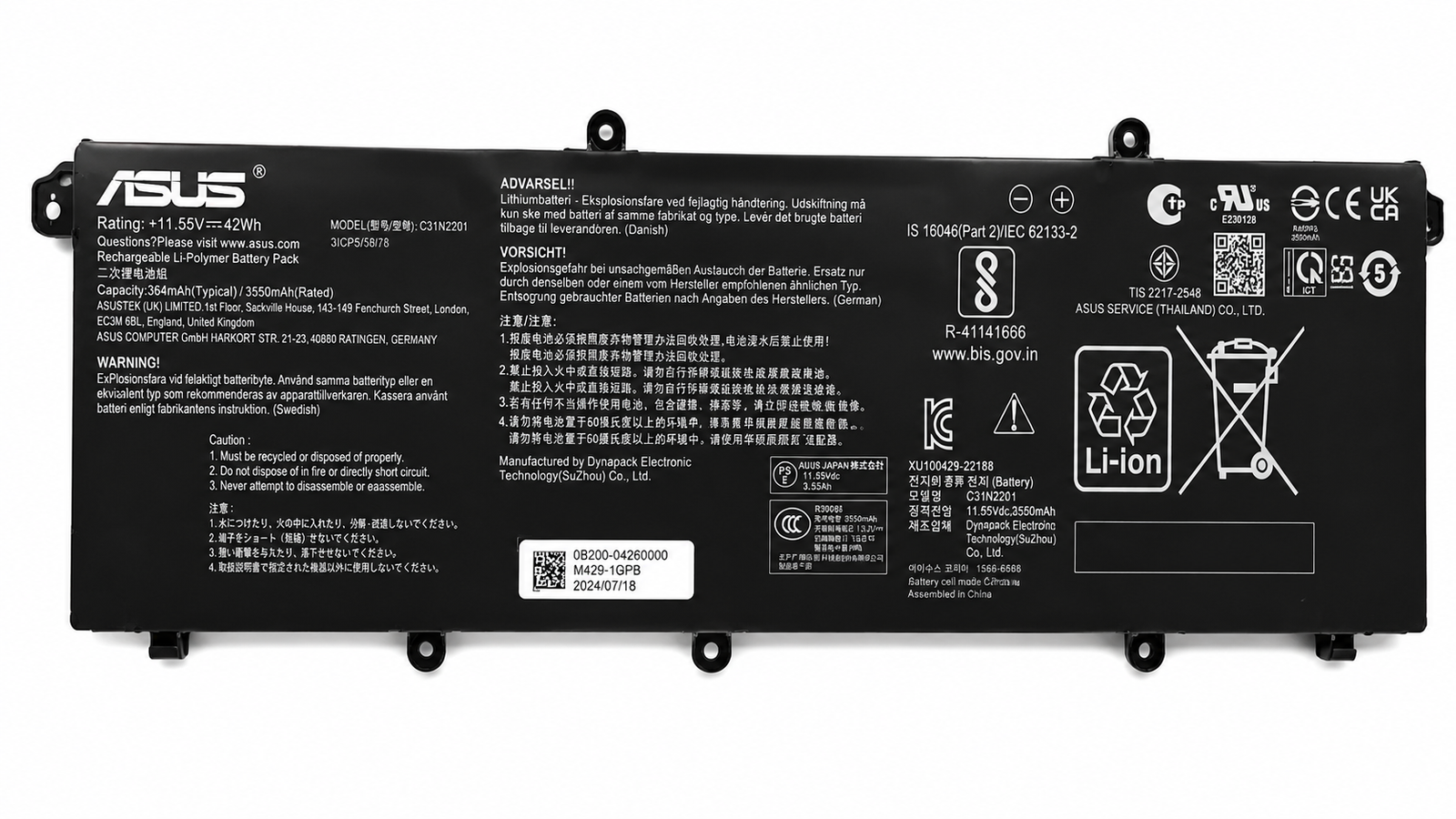 Bateria original para Notebook ASUS MODEL C31N2201