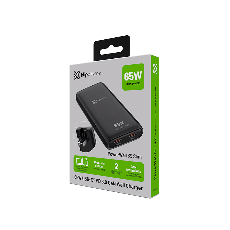 Cargador de Pared KLIPXTREME KMC-490 PowerWall 65 Slim, 65W - Imagen 6