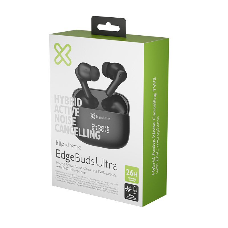 Audifonos TWS Bluetooth Inalámbricos KLIP-XTREME KTE-850BK EDGEBUDS ULTRA, Color Negro - Imagen 6