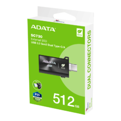Unidad de Estado Solido Externo 512GB ADATA SC730-512G-CACTI