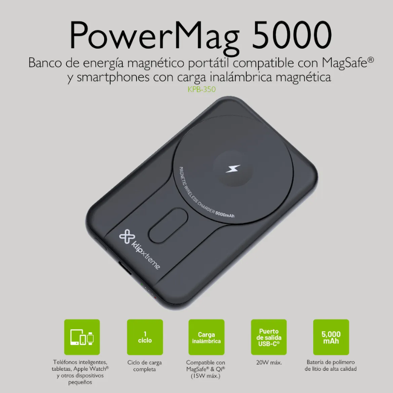 Powerbank Klip-Xtreme PowerMag 5000, KPB-350 - Imagen 5