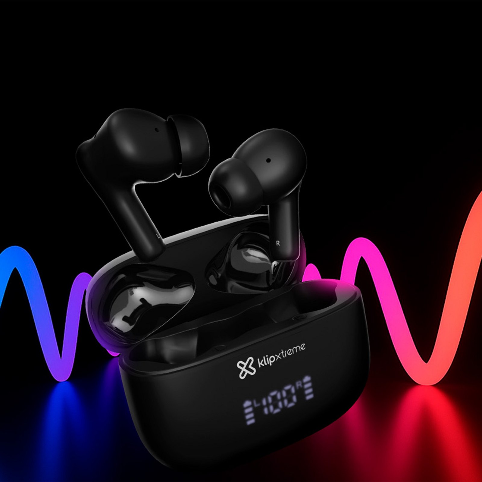 Audifonos TWS Bluetooth Inalámbricos KLIP-XTREME KTE-850BK EDGEBUDS ULTRA, Color Negro - Imagen 4