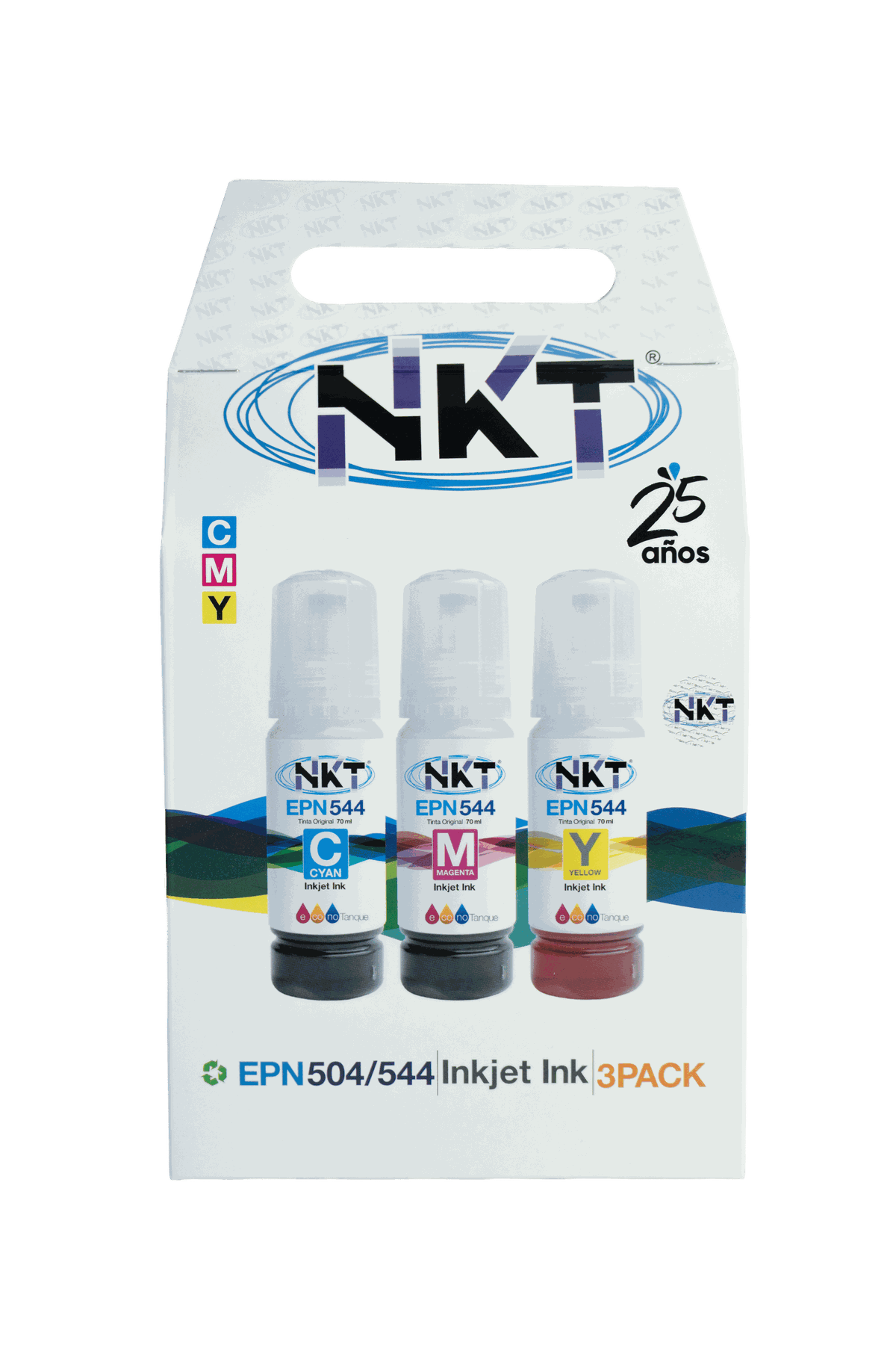 Tinta NKT 70ml T544 Paquete 3 Colores Cian/Magenta/Amarillo/ Para Impresoras EPSON
