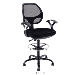 Silla de Oficina con Reposapies para Cajero con Brazo DORASOL de malla DC-89N