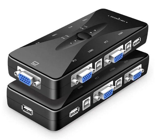 SWITCH de 4 puertos USB 2.0 KVM VGA SVGA - Imagen 2