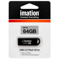 Memoria USB 2.0 imation 64GB, OP10, color negro.