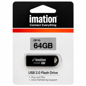 Memoria USB 2.0 imation 64GB, OP10, color negro.