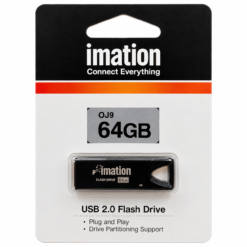 Memoria USB 2.0 imation 64GB, OJ9, color negro.