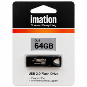 Memoria USB 2.0 imation 64GB, OJ9, color negro.