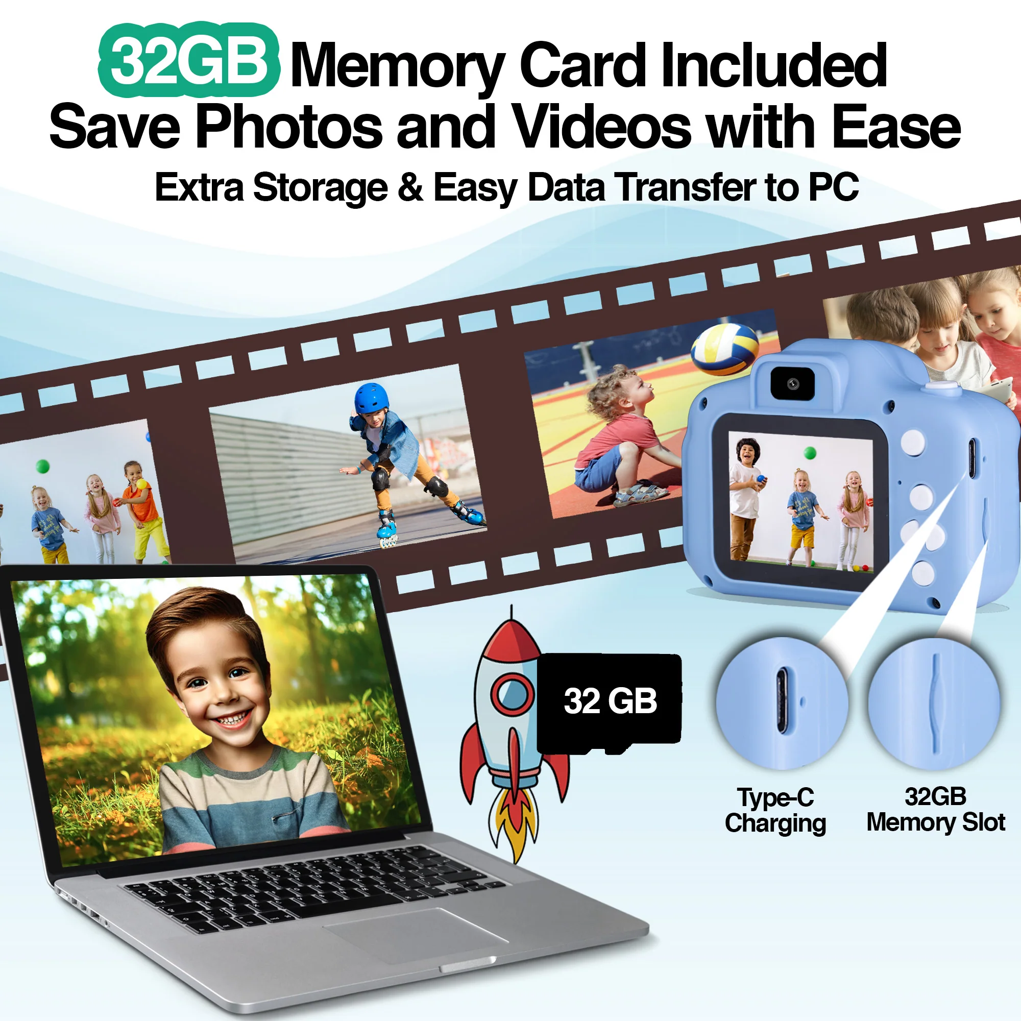 Camara Digital ARGOM Para Niños, con Doble Lente, Color Rosado, ARG-AC-9181PK A00732, Pantalla IPS de 2 Pulgadas de alta calidad - Imagen 6