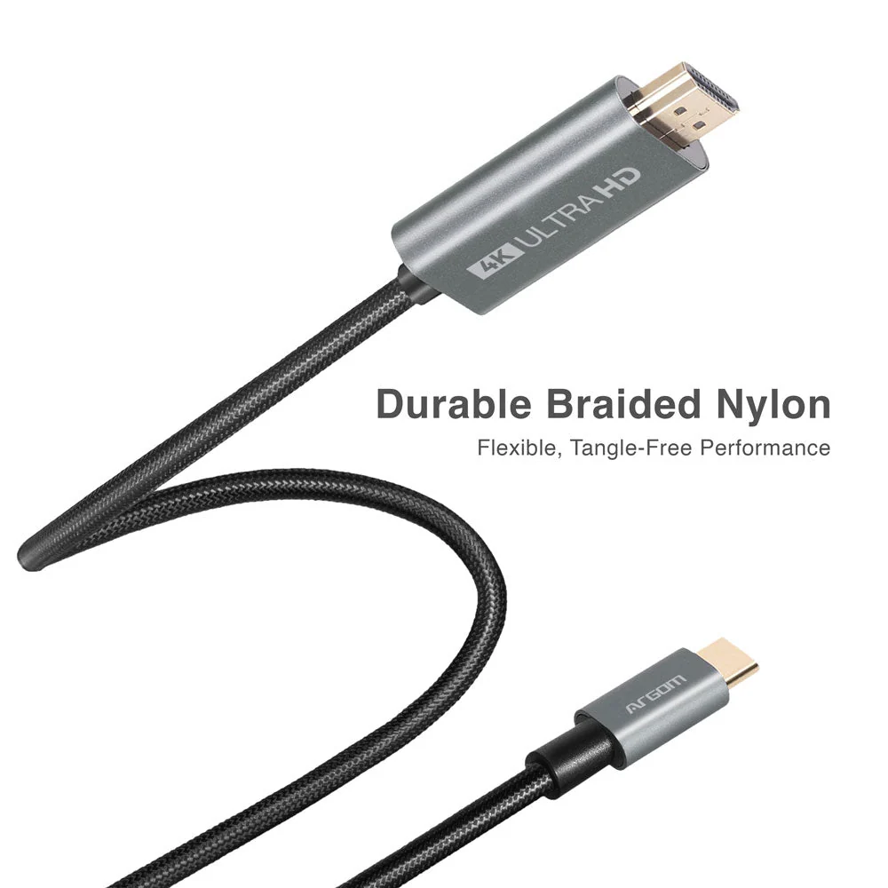 Cable USB a HDMI ARGOM ARG-CB-0091 A00751, 4K 30HZ, color negro, 1.8 metros - Imagen 6