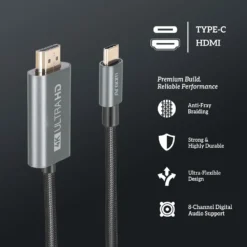Cable USB a HDMI ARGOM ARG-CB-0091 A00751, 4K 30HZ, color negro, 1.8 metros - Imagen 7
