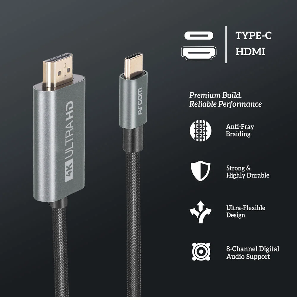 Cable USB a HDMI ARGOM ARG-CB-0091 A00751, 4K 30HZ, color negro, 1.8 metros - Imagen 7