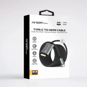 Cable USB a HDMI ARGOM ARG-CB-0091 A00751, 4K 30HZ, color negro, 1.8 metros