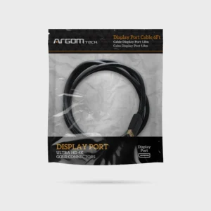 Cable DisplayPort a Displayport Macho/Macho ARGOM ARG-CB-1100 A00417, 1.8 Metros Color Negro, compatible con transmisiones de video 4K UHD.