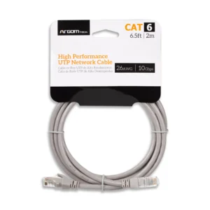 CABLE DE RED ARGOM ARG-CB-1552 A00476, Cable de Conexión color Gris, 2 METROS, Categoría CAT6, RJ45 (cable para  Interior).